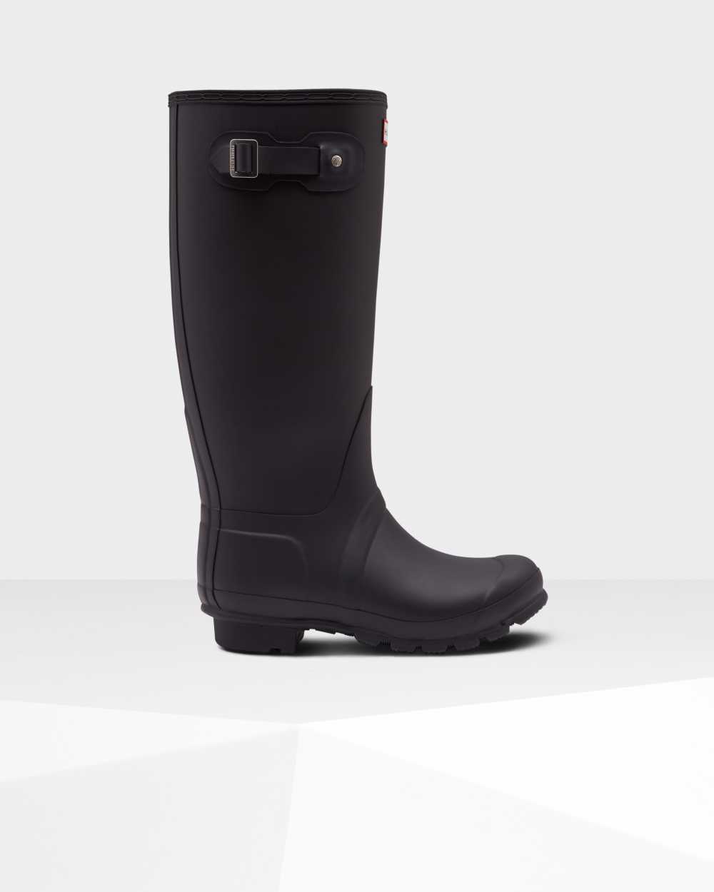 Womens Hunter Original Tall Insulated Wide Leg Rain Boots Black | SJVBYK-354